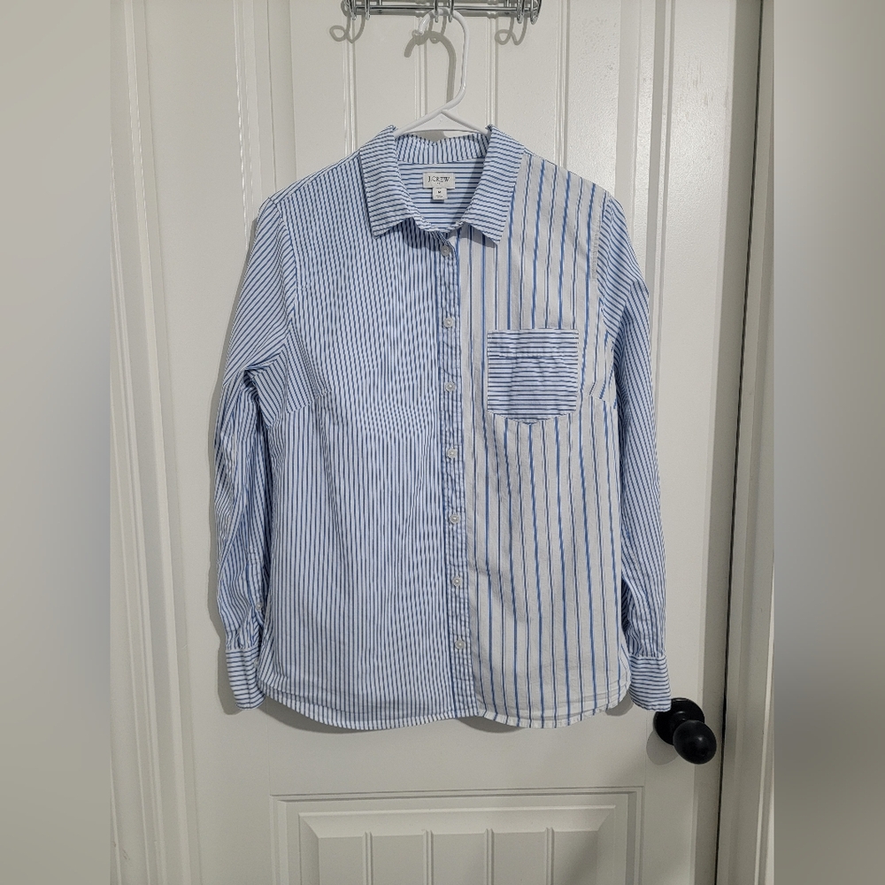 Striped cotton-blend poplin shirt in signature fit, M - Picture 5 of 5